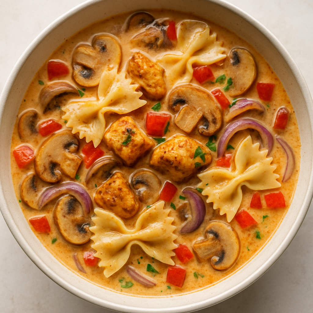Sopa Cremosa de Pollo Cajún con Pasta