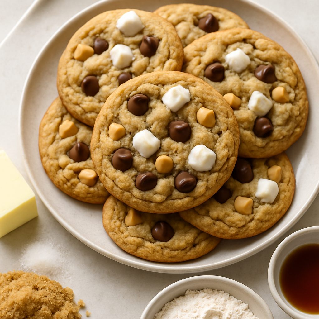 Galletas de Pudín de Chocolate, Mantequilla de Maní y Malvaviscos