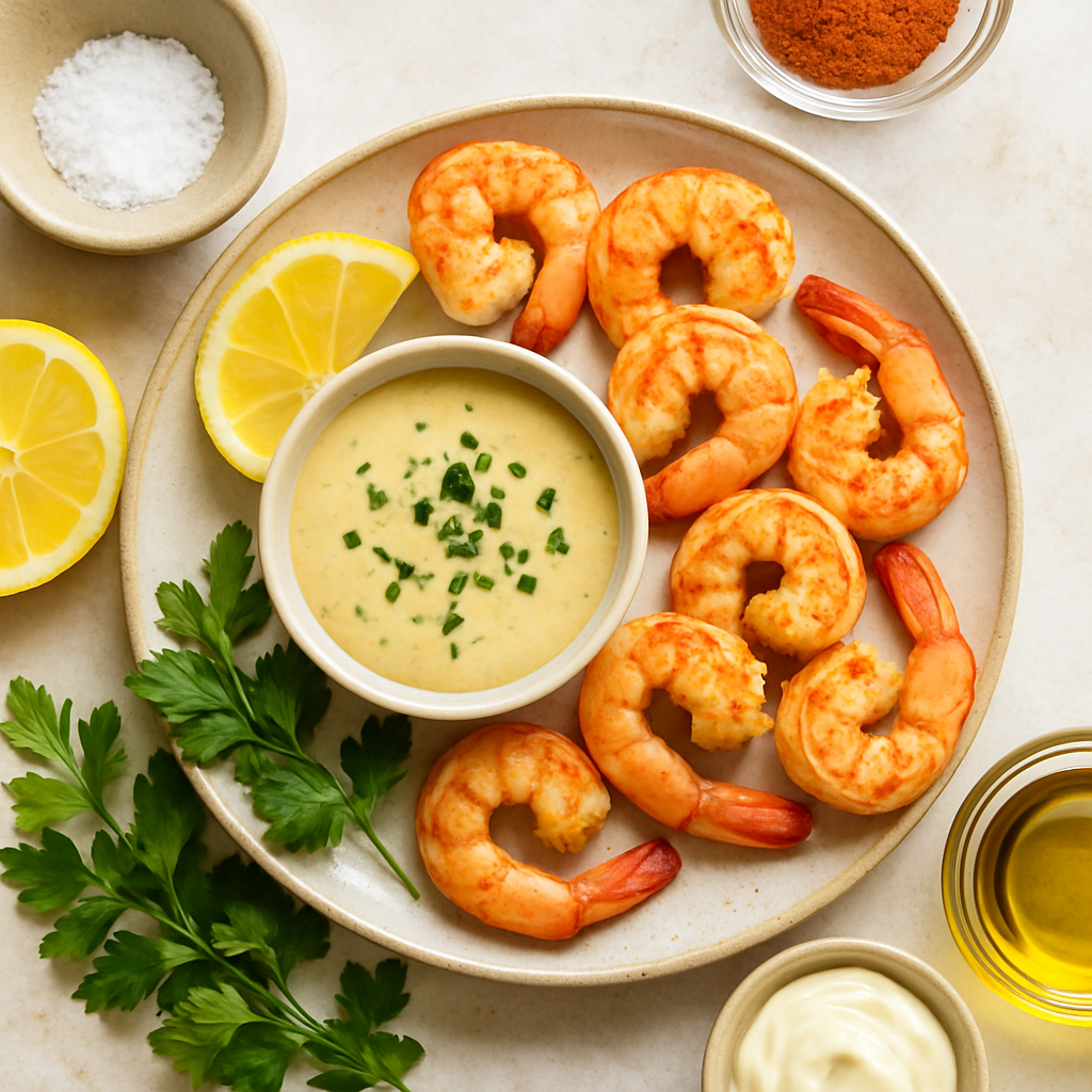 Camarones con Salsa de Mostaza y Limón