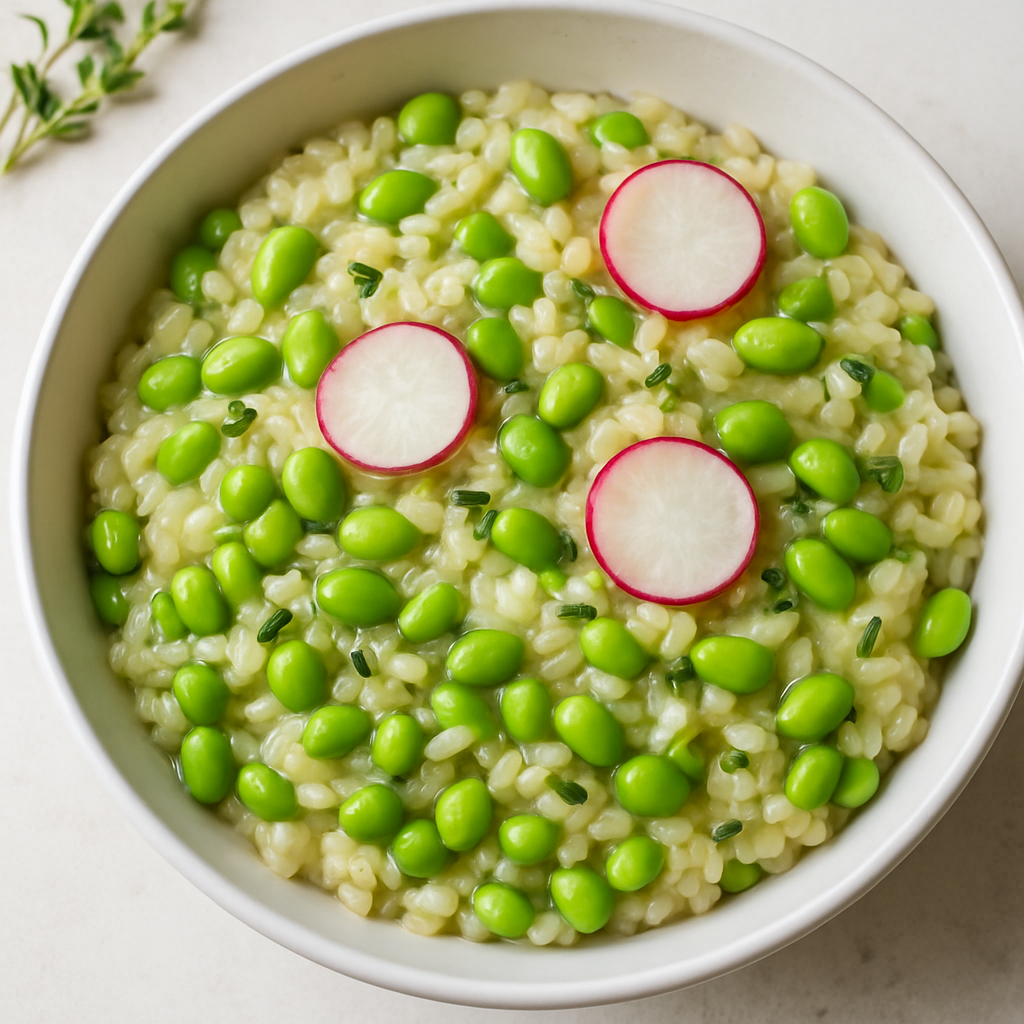 Risotto de Edamame y Rábano