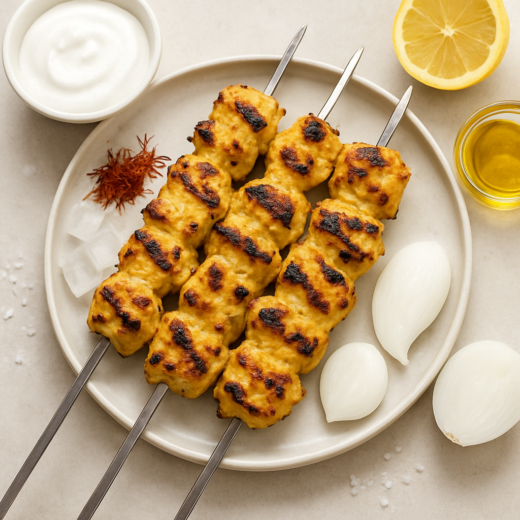 Brochetas de Pollo a la Parrilla Persa