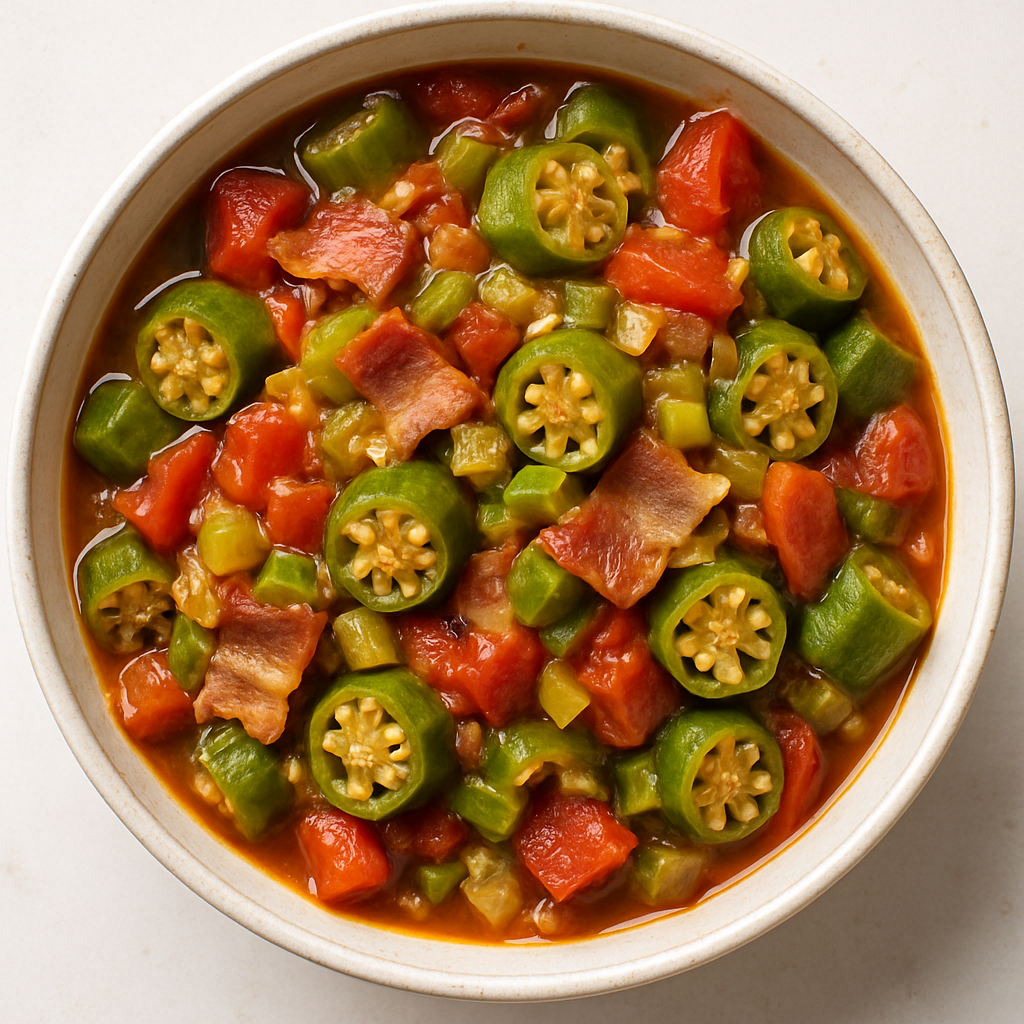 Stewed Okra and Tomatoes Creole Style
