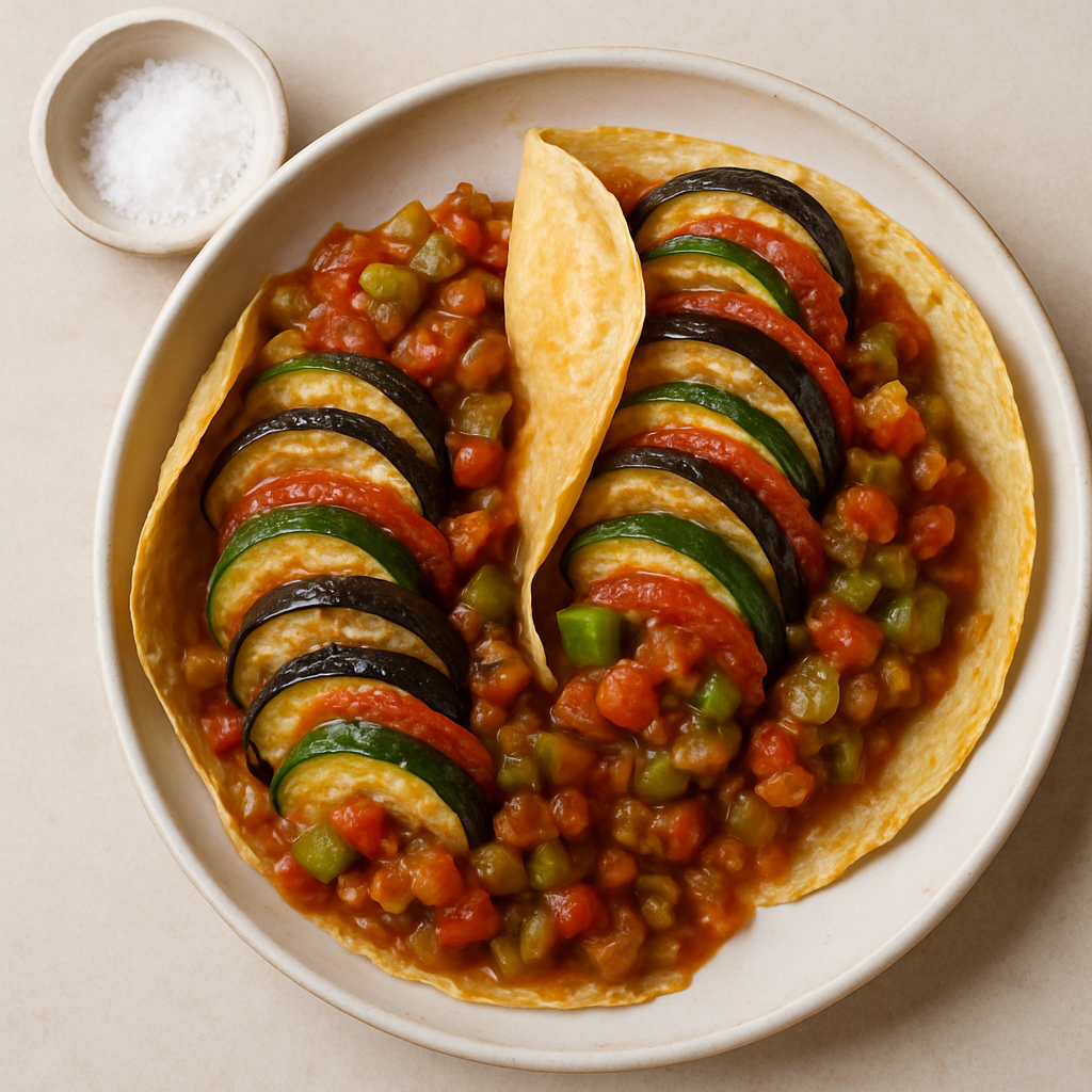 Layered Ratatouille in Savory Crepes