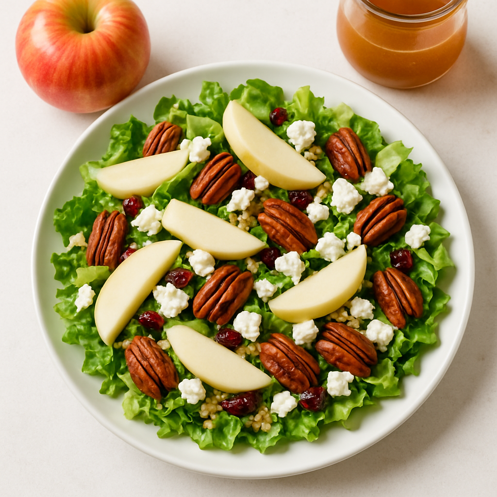Ensalada Crujiente de Manzana y Nuez Pecana con Vinagreta de Sidra de Manzana