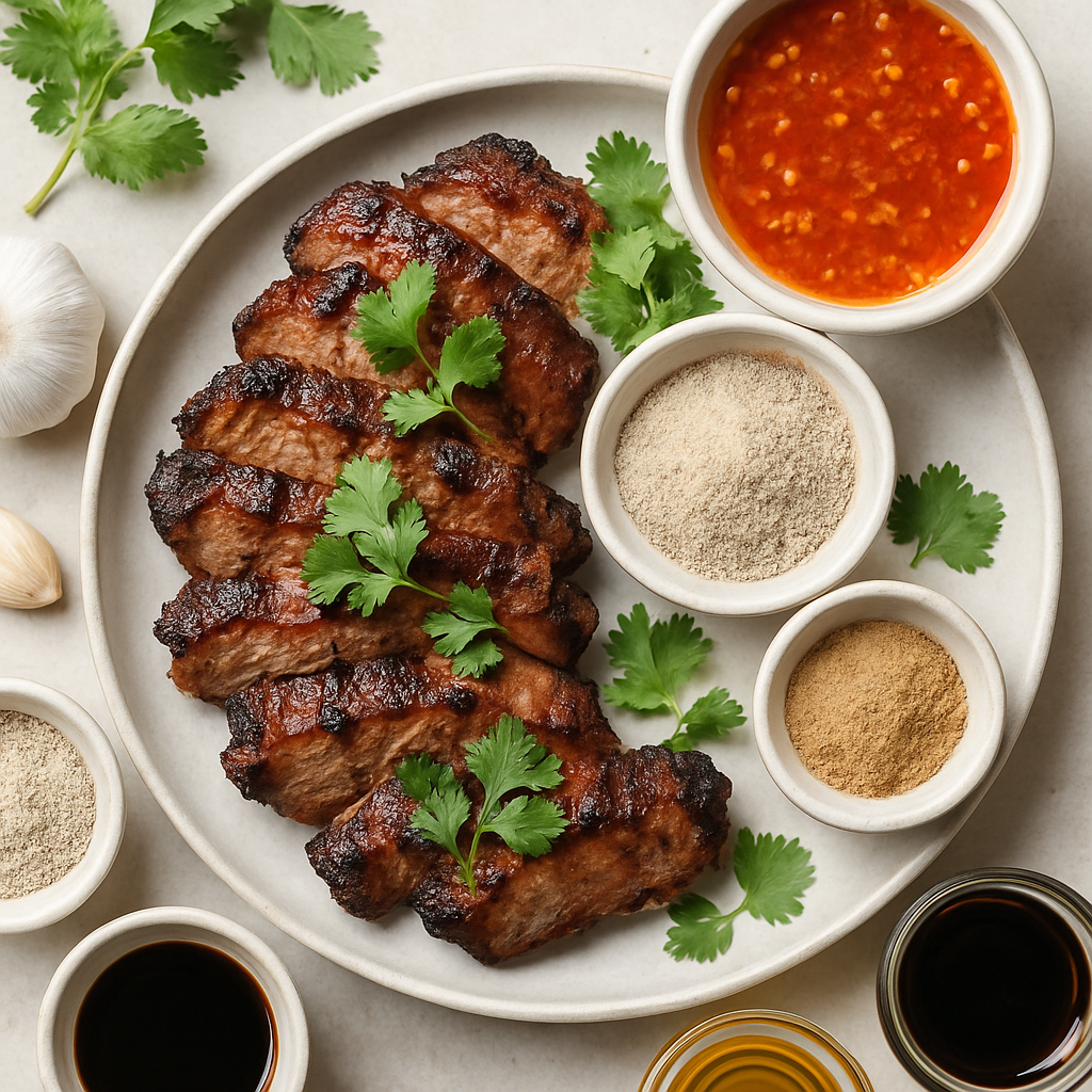 Cerdo a la Parrilla Tailandés con Salsa de Chile Dulce