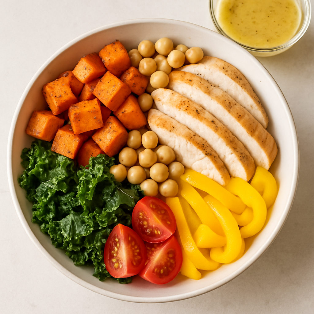 Ensalada de Pollo y Batata con Vinagreta de Limón