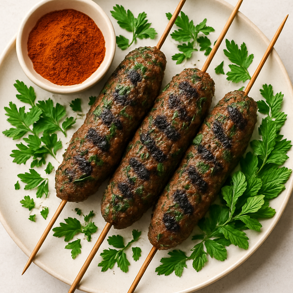 Brochetas de Kefta de Cordero Marroquí a la Parrilla