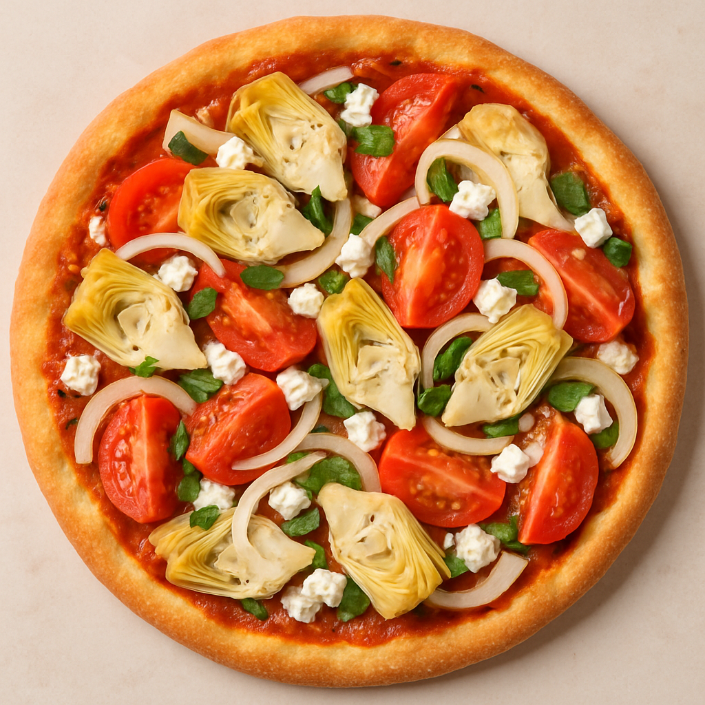 Pizza de Alcachofas y Queso Feta