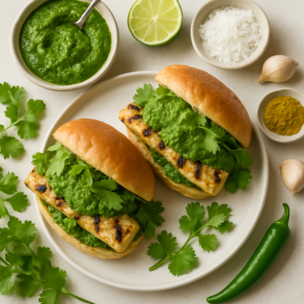 Sándwiches de Pescado a la Parrilla con Chutney de Cilantro