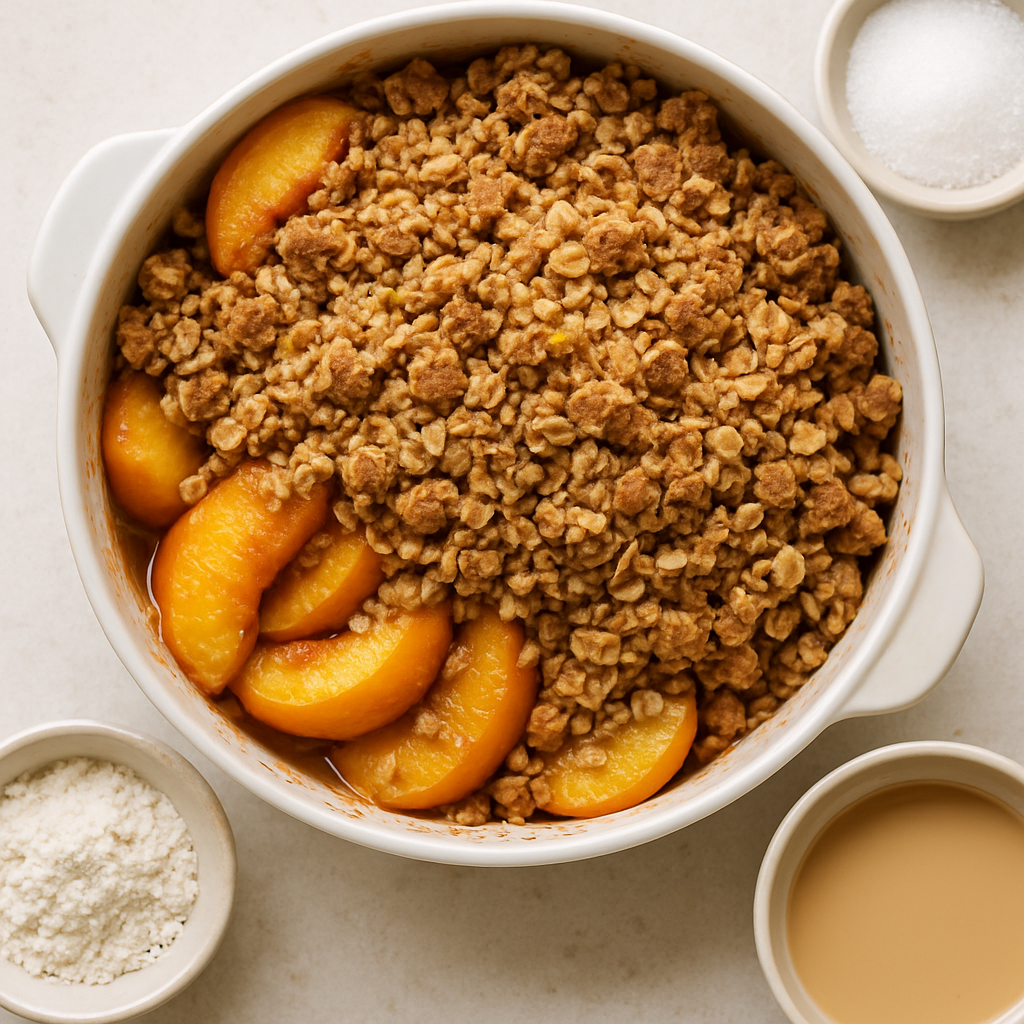 Peaches n' Irish Cream Crumble