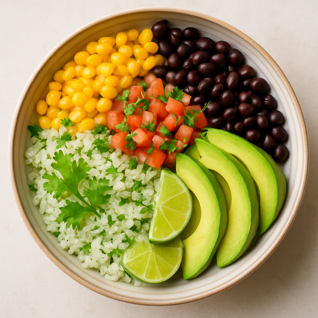 Cilantro Lime Rice Bowl with Avocado and Beans