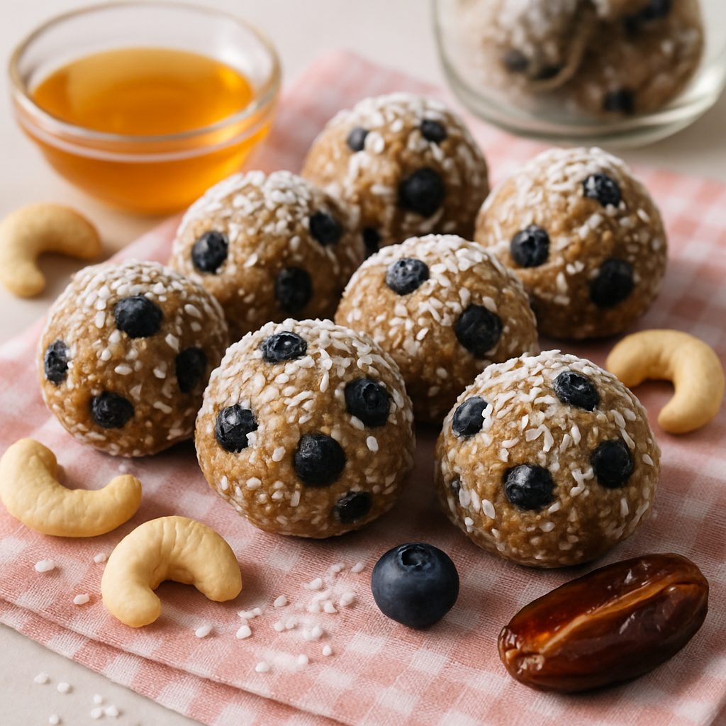 Cashew Coconut Blueberry Energy Bites
