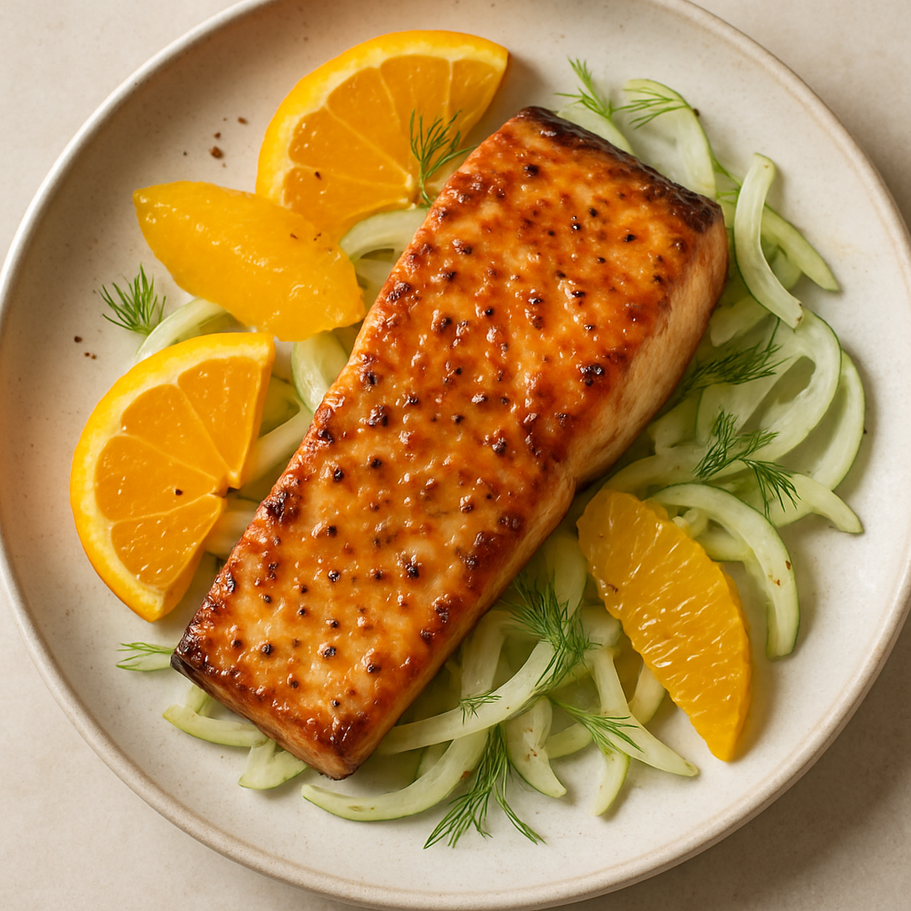 Miso Salmon with Orange and Fennel