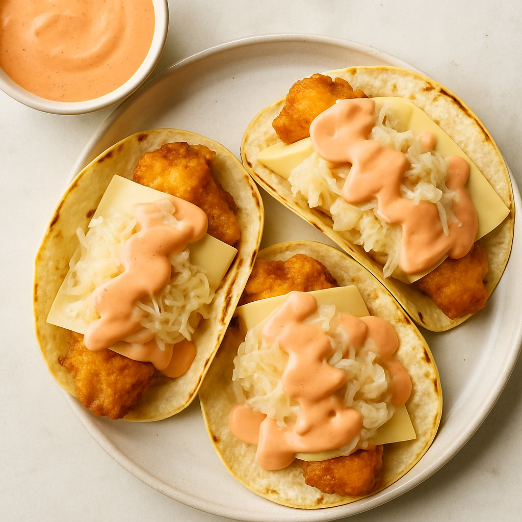 Fried-Fish Reuben Tacos