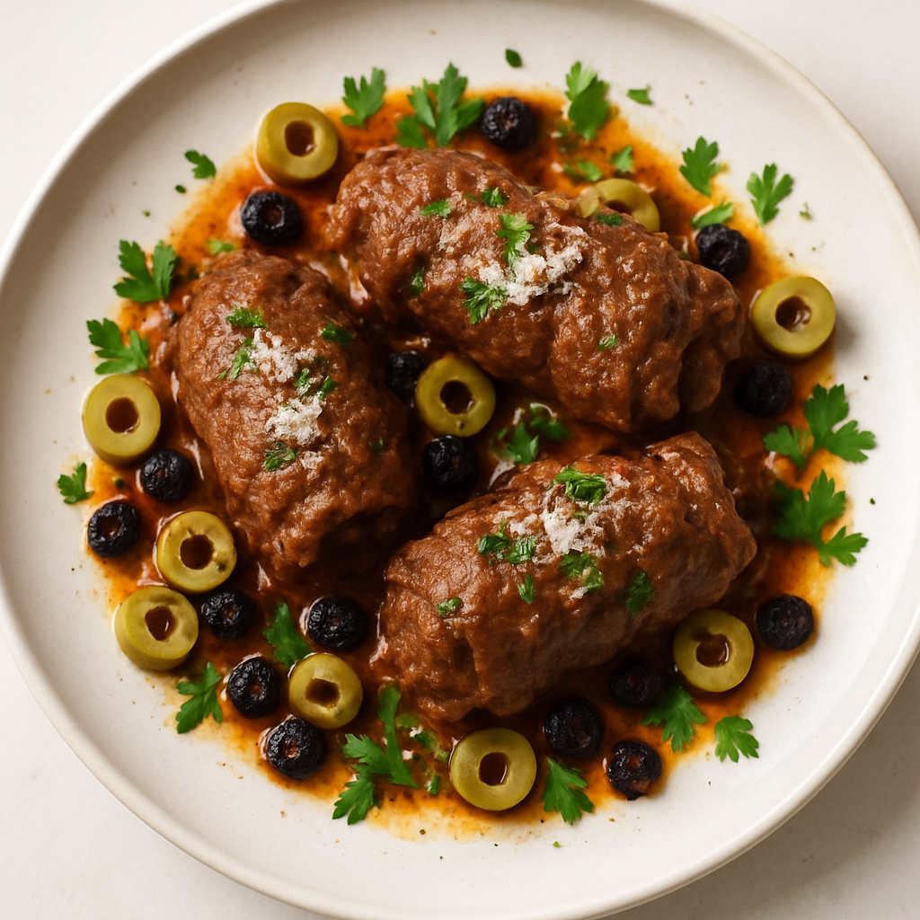 Beef Braciole with Olives and Raisins