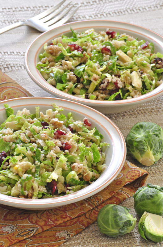Brussels Sprouts, Cranberry, and Bulgur Salad