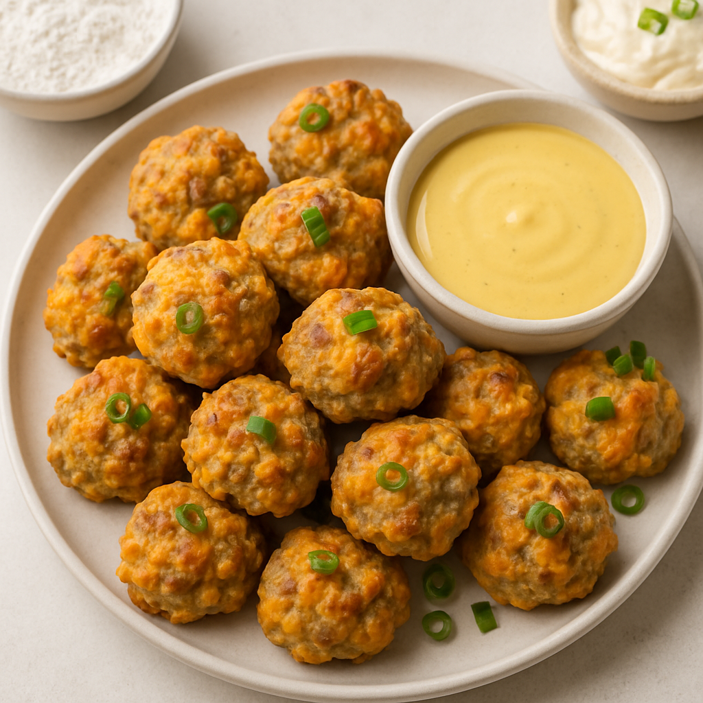 Bolitas de Salchicha con Salsa de Mostaza y Miel