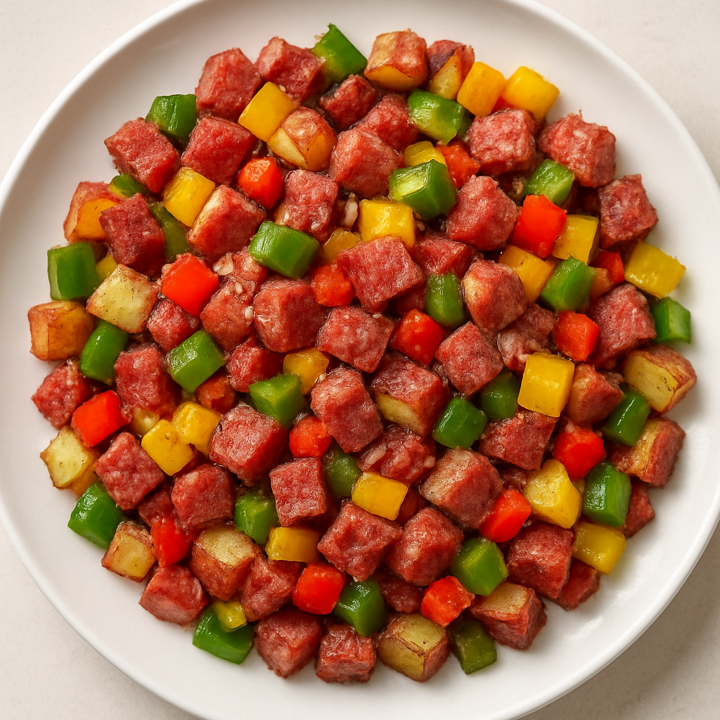 Hash de Carne de Res Salada