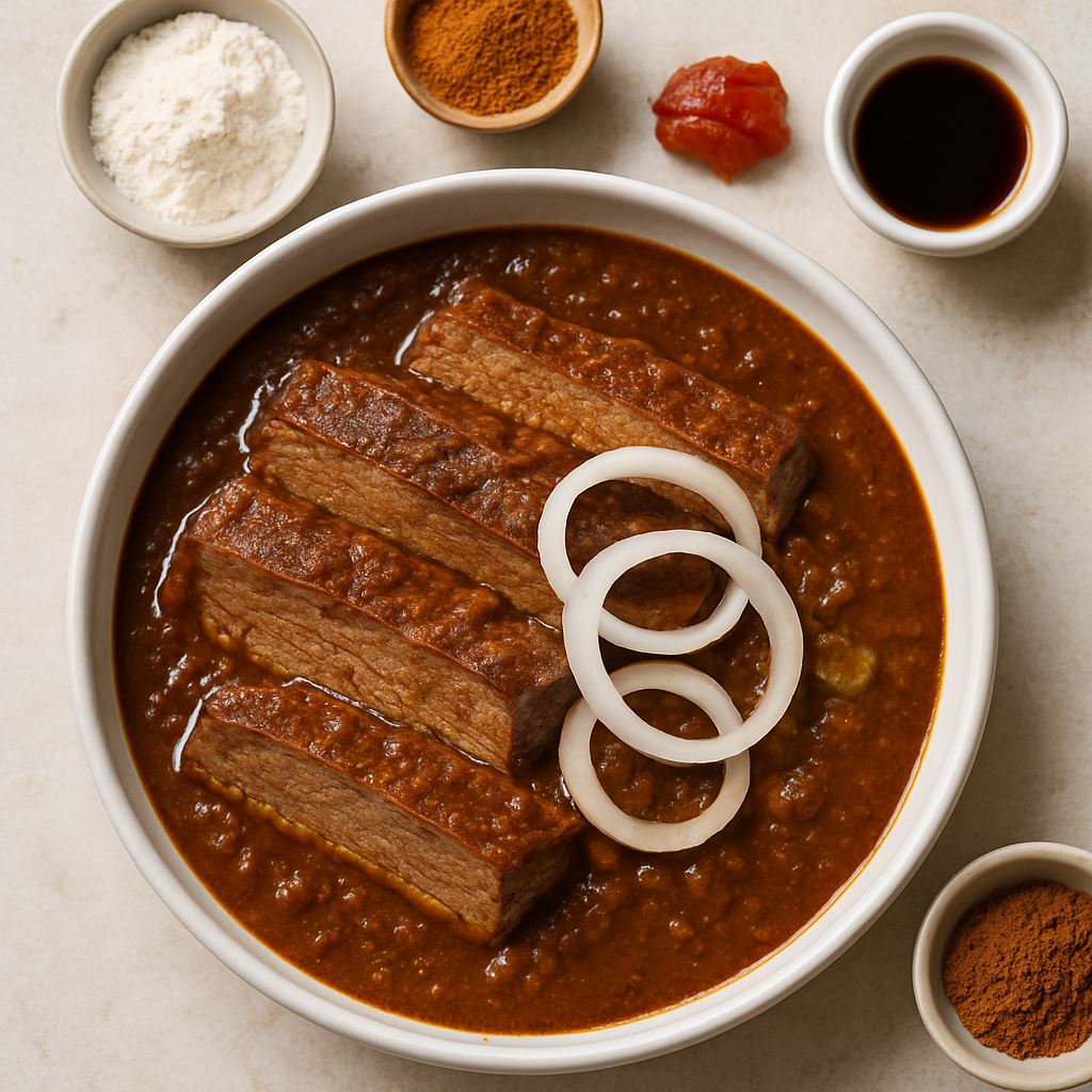 Pecho de Res Guisado en Mole Estilo Medio Oeste