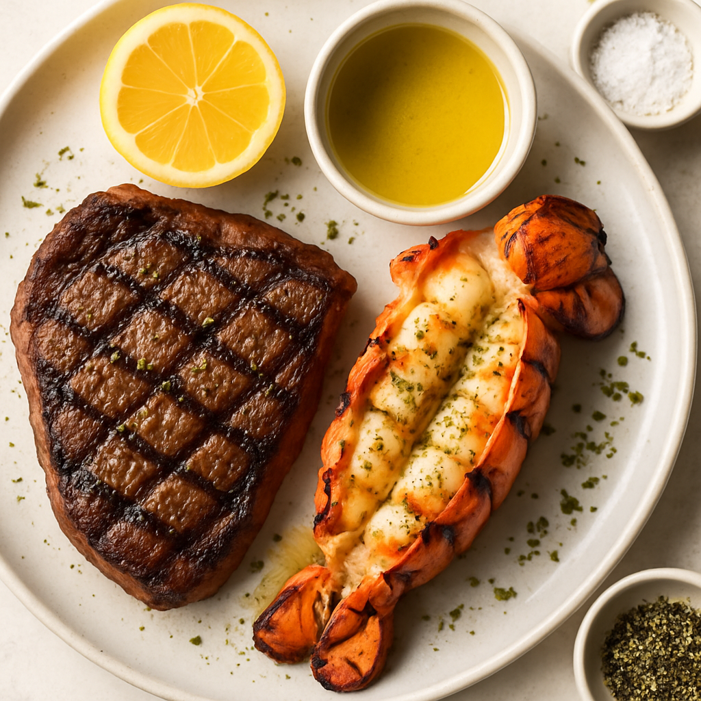 Grilled Steak and Lobster