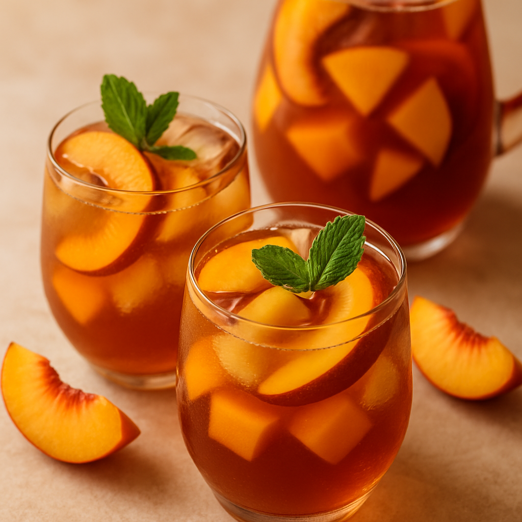 Spicy Hibiscus Peach Tea Sangria