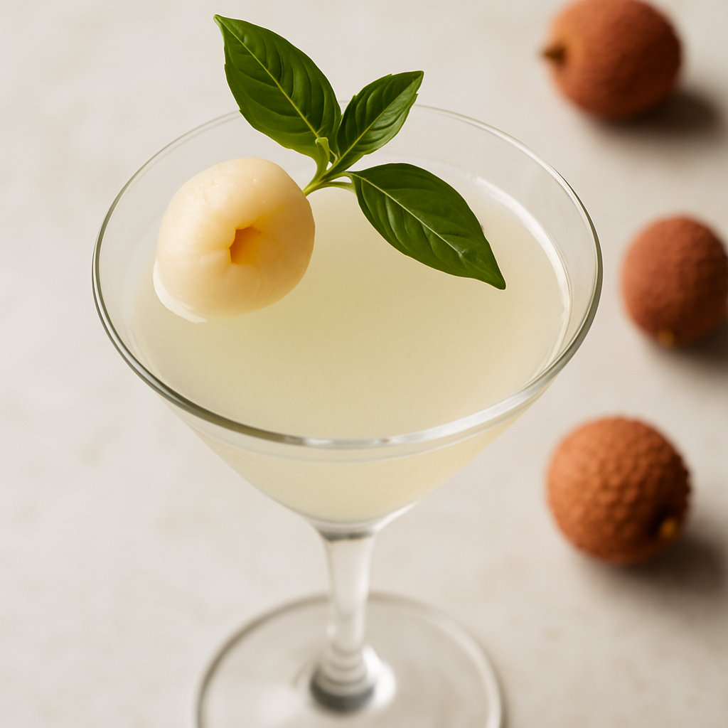 White Lotus-Inspired Lychee and Thai Basil Martini