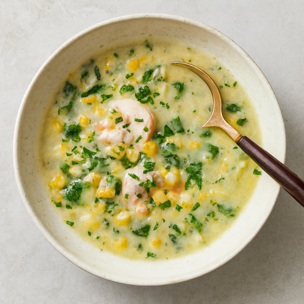 Poblano Corn Chowder with Shrimp