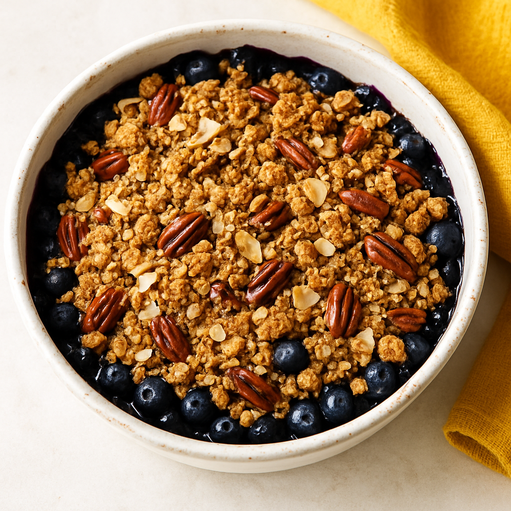 Simple Oat & Pecan Blueberry Crisp
