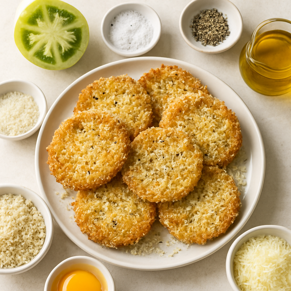 Fried Green Tomatoes with Panko and Parmesan