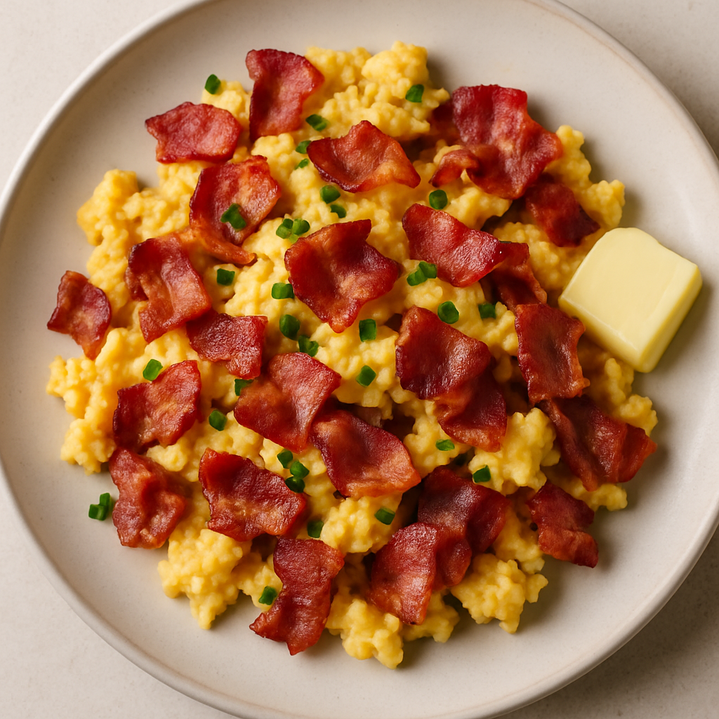 German Scrambled Eggs with Bacon