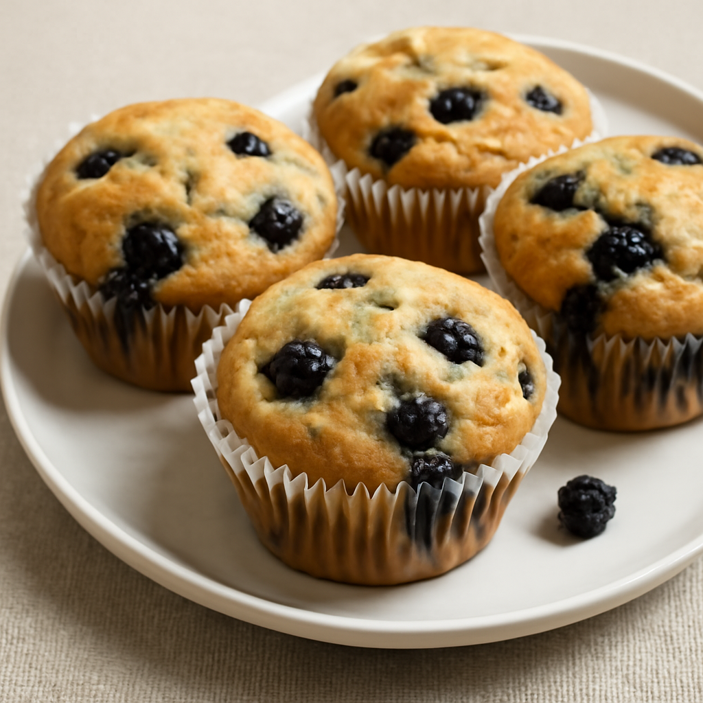 Eggless Blueberry Lemon Muffins