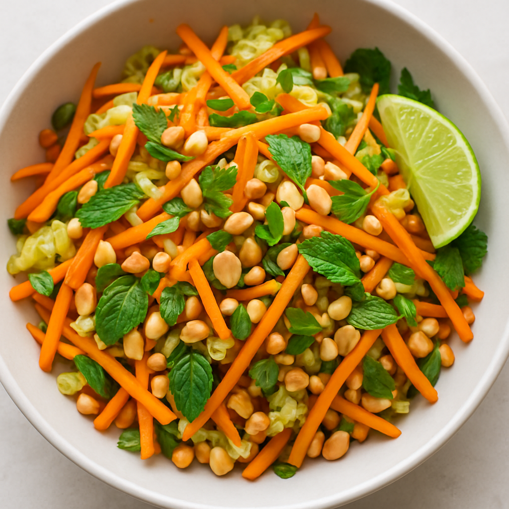 Southeast Asian Carrot Salad with Mint and Roasted Peanuts