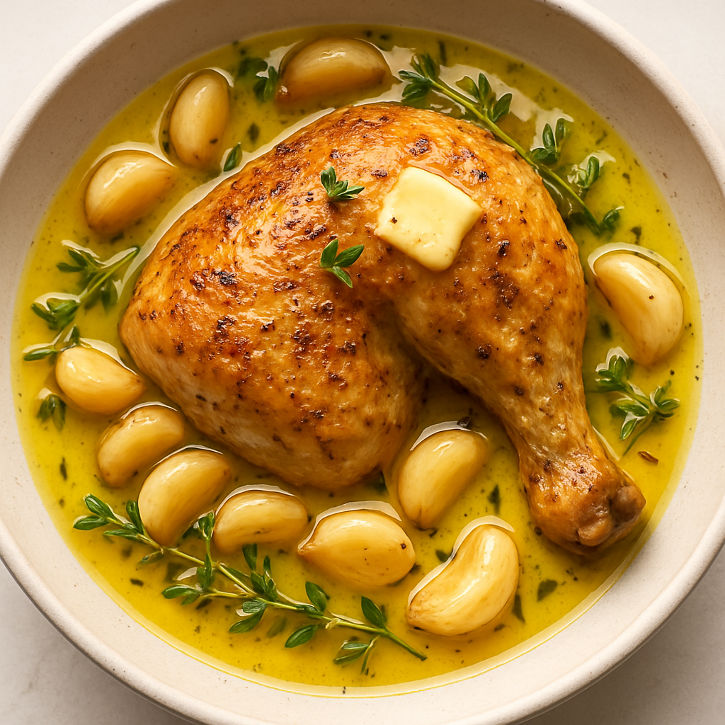 Pollo Asado con Confit de Ajo