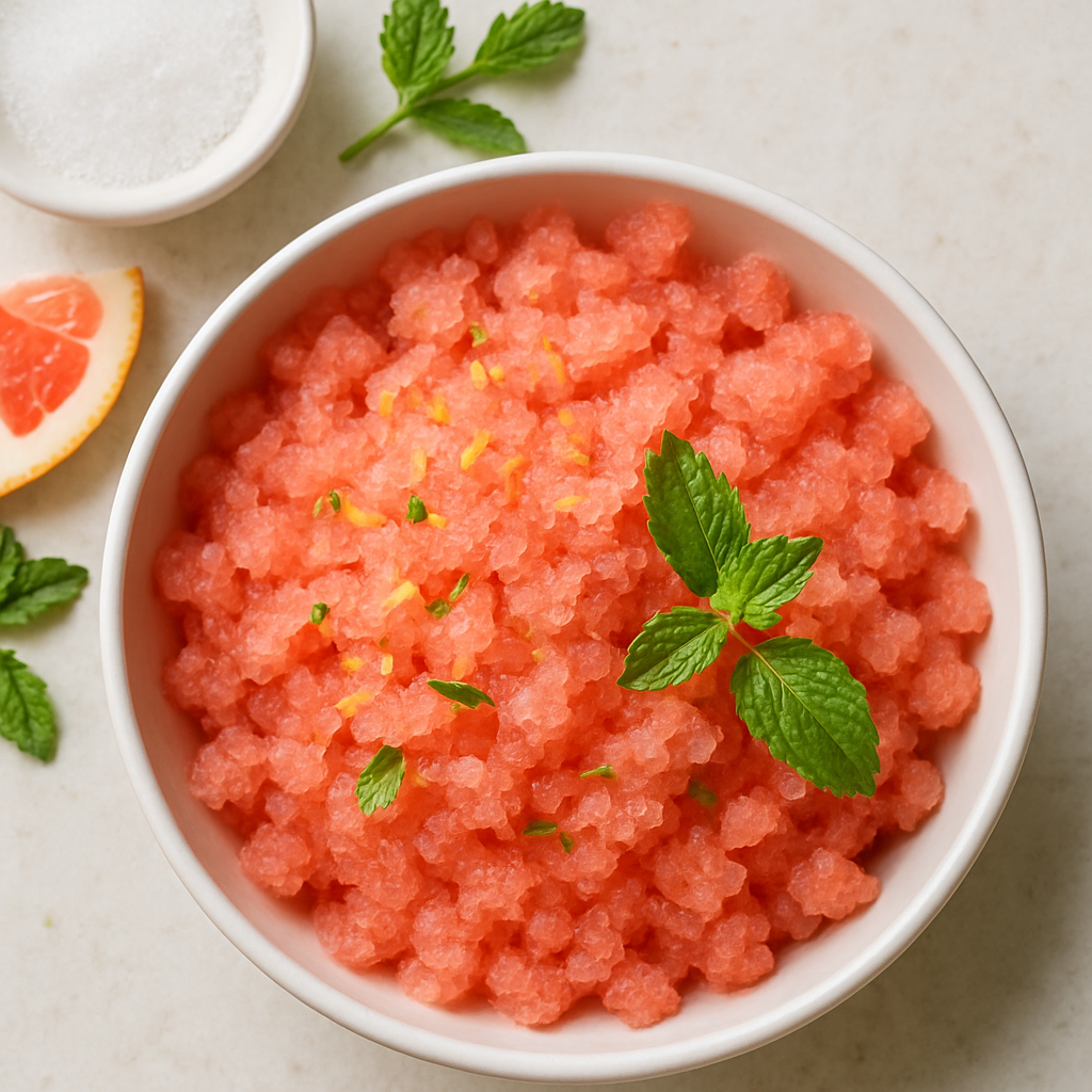 Pink Grapefruit & Campari Granita With Fresh Mint