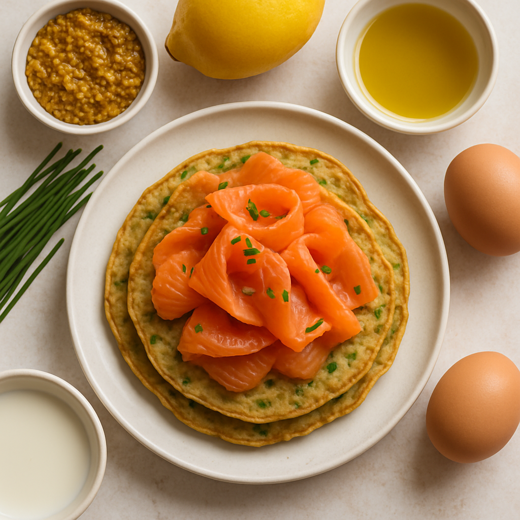 Smoked Wild Irish Salmon with Chive Pancakes