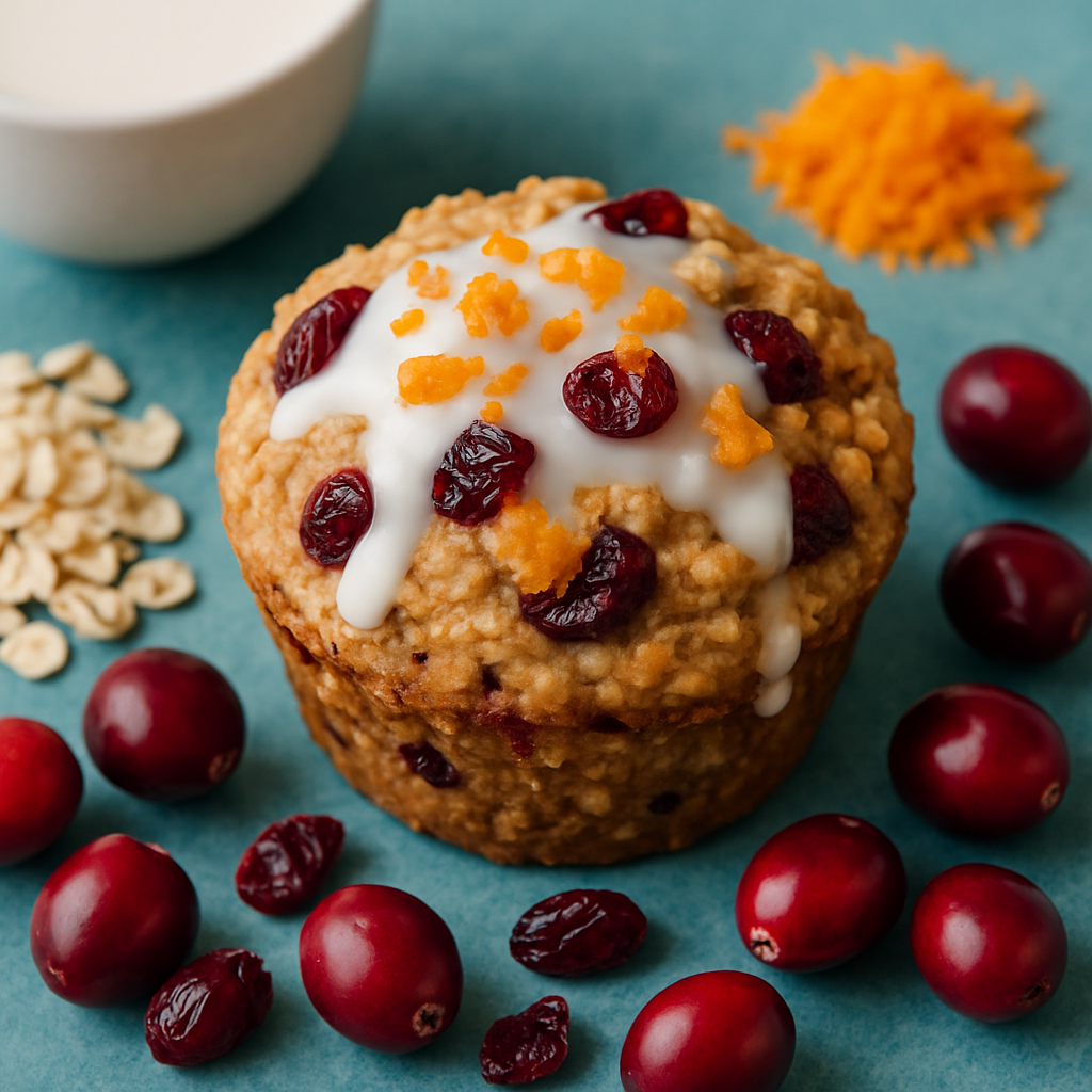 Cranberry Oatmeal Orange and Spice Tea Muffins