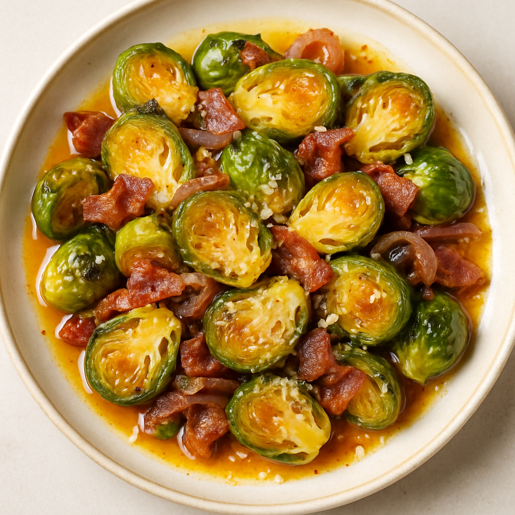 Caramelized Brussels Sprouts with Maple Orange Glaze