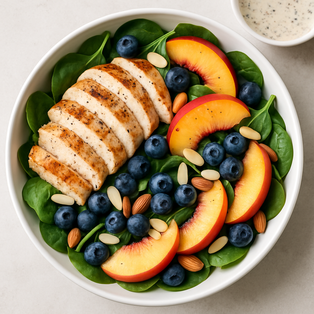 Ensalada de Pollo y Nectarina con Semillas de Amapola