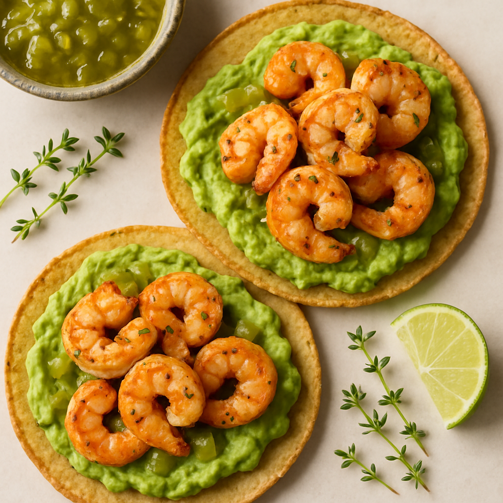 Shrimp Avocado Tostadas