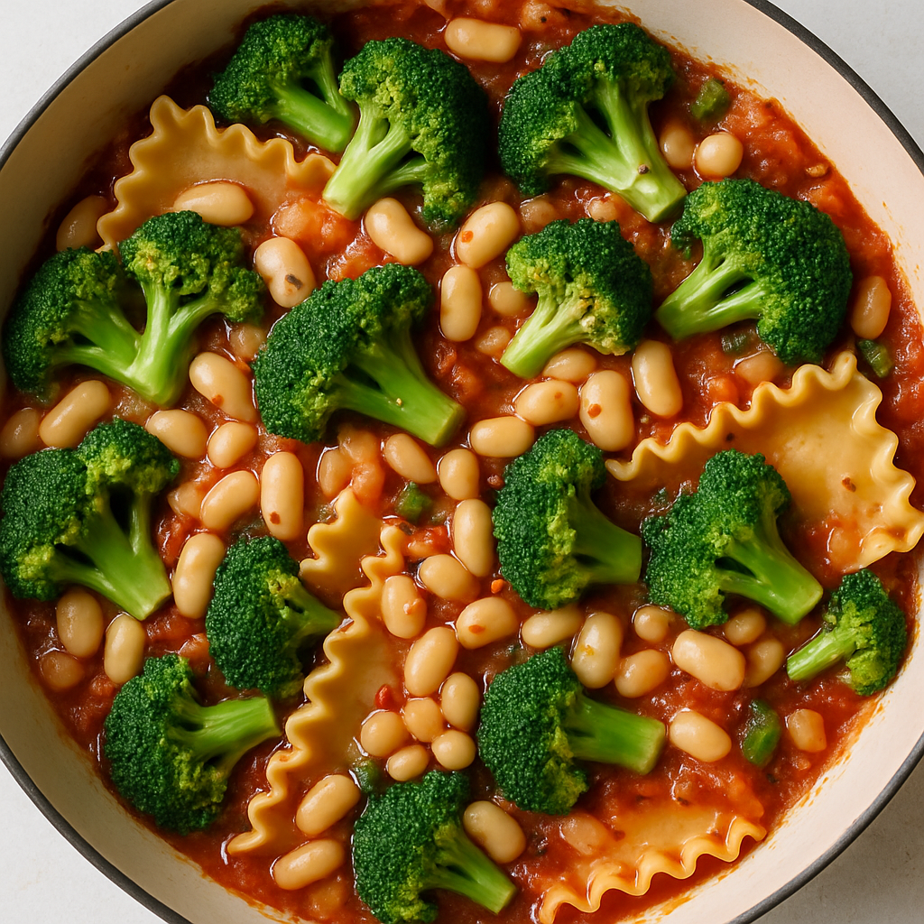 Stovetop Broccoli and White Bean Lasagna