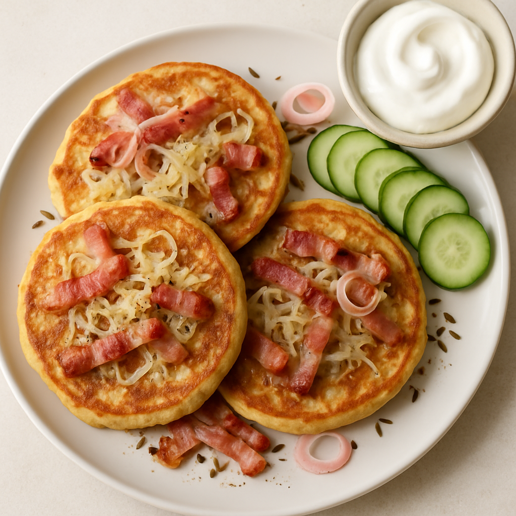 German-style Cheese & Bacon Pancakes