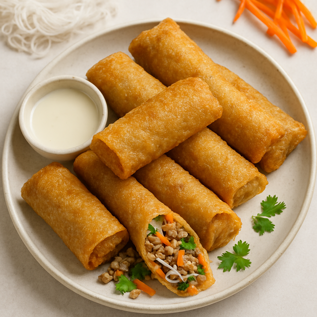 Rollos Crujientes de Cerdo y Vegetales