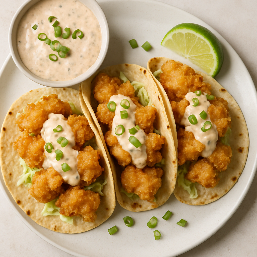 Chicharrones Fish Tacos with Chipotle Tartar Sauce