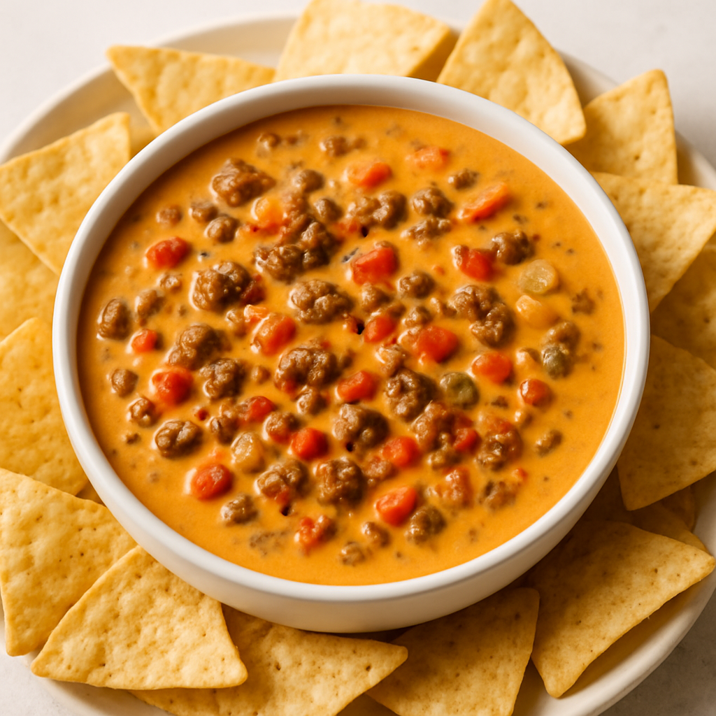 Dip de Queso Picante con Carne en Olla de Cocción Lenta