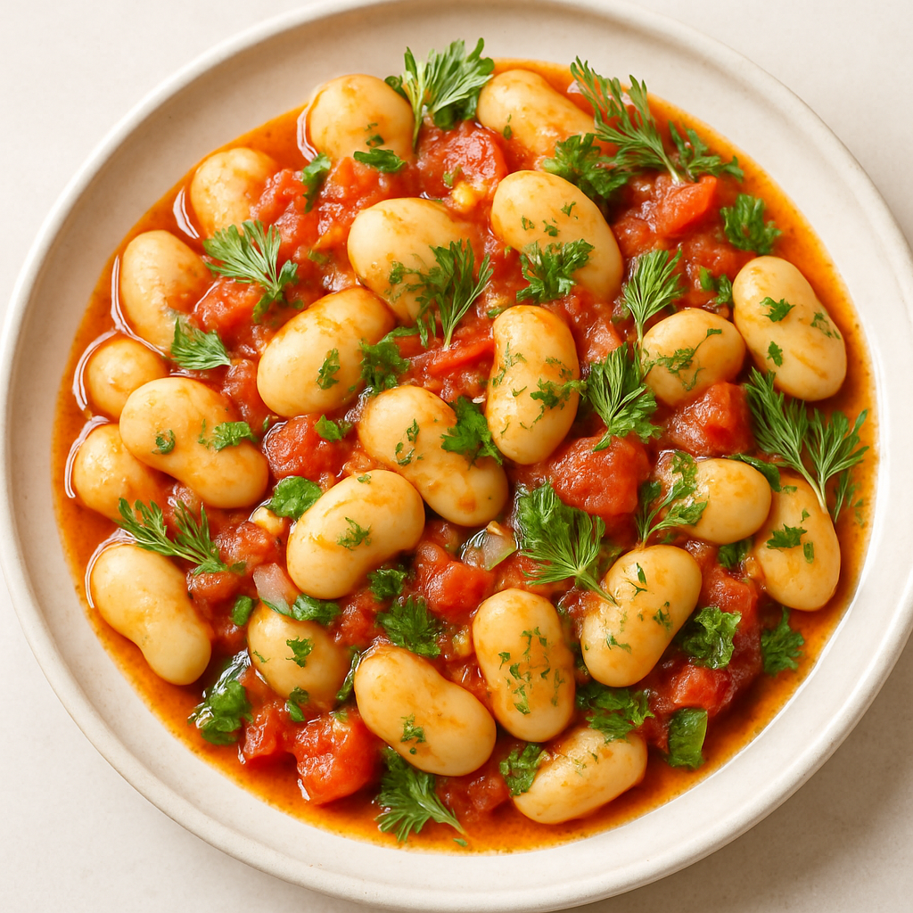 Ensalada Griega de Habas con Tomates, Eneldo y Orégano