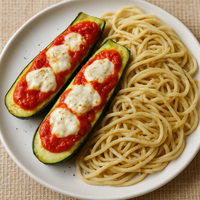 Goat Cheese and Marinara-Stuffed Zucchini
