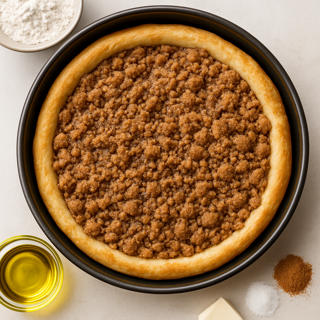 Pizza de Postre con Cobertura Crujiente de Canela