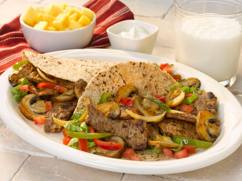 Fajitas de Carne con Champiñones