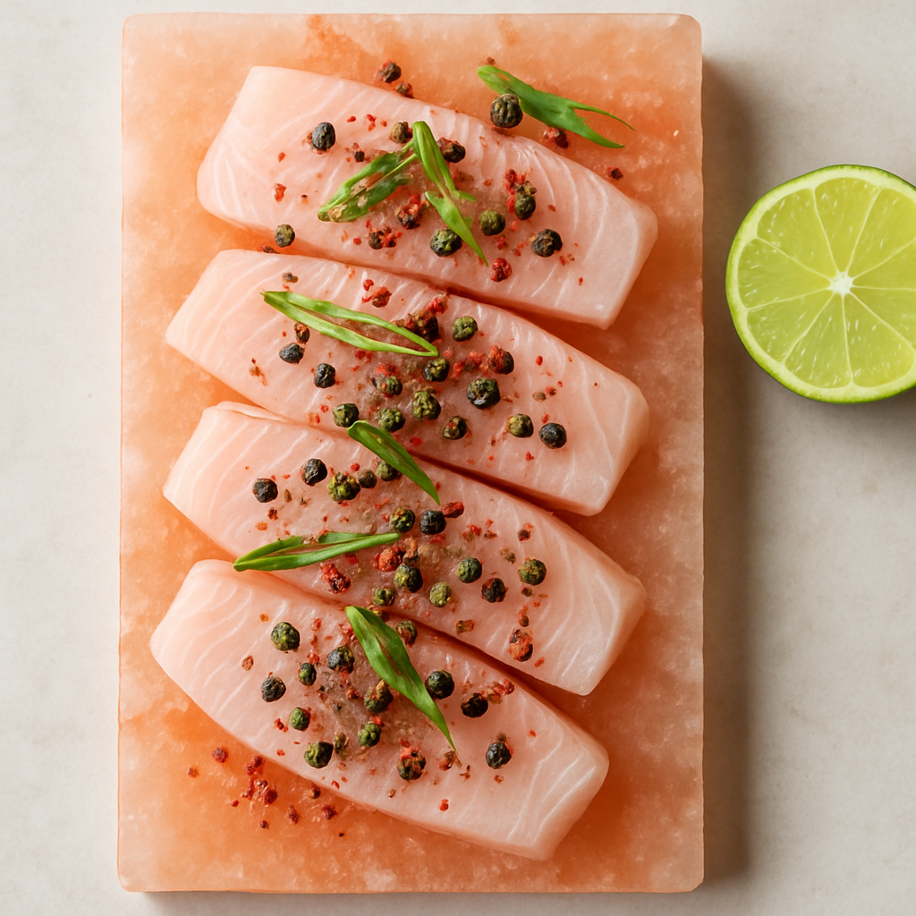Pescado Fresco: Hamachi Sashimi Semi-Curado con Sal y Pimienta