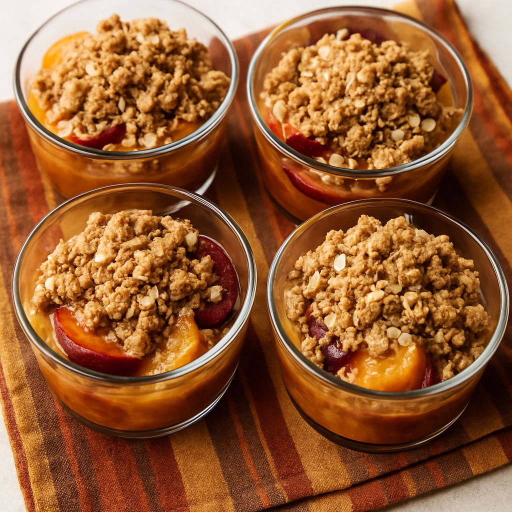 Mini Plum and Peach Bourbon Cobblers